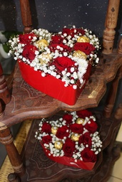 Coeur De Roses Rouge avec chocolat